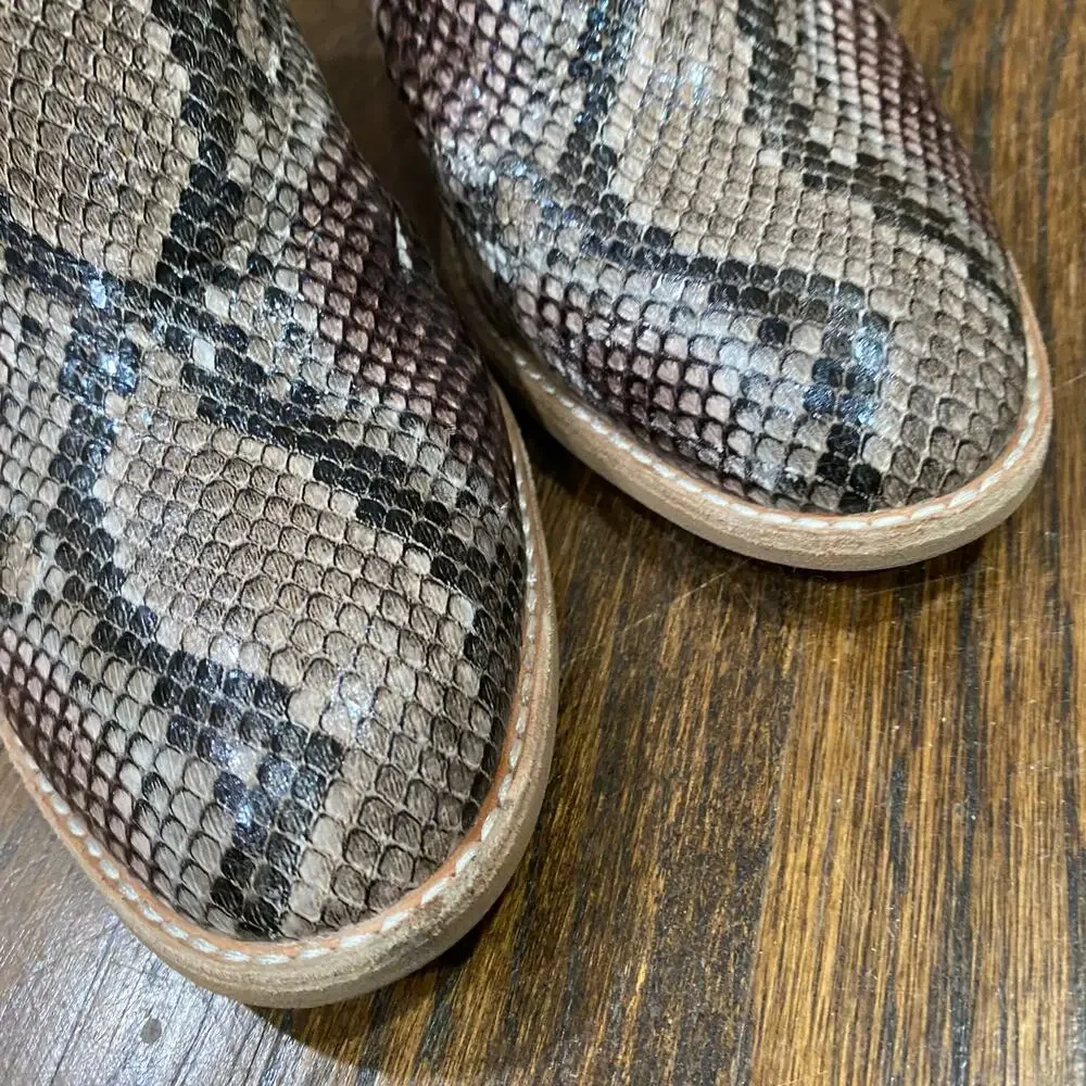 Jeffrey Campbell Snakeskin Ankle Boots Size 8.5 Stacked Heel   Style : ROSALEE